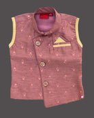 Boys dhoti and sleeveless kurta - Rose Pink