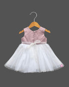 Girls floral design with partywear frock - Rose Pink