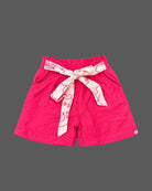Tiered ruffle peplum top with matching belted shorts for baby party wear dress style