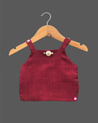 Girls sleeveless western top & skirt - Maroon