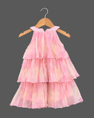 Girls tiered midi frock for birthday party wear and festive dress