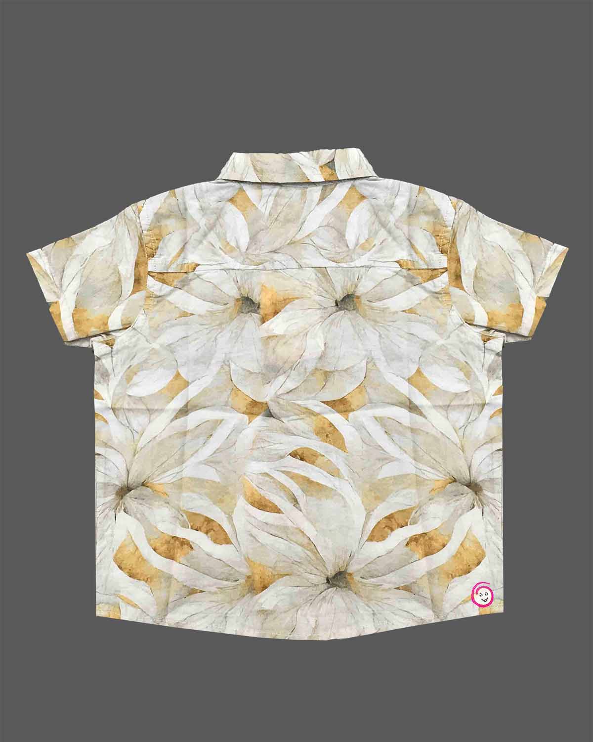 Toddler printed cotton short sleeve shirt with button down front for casual summer outings