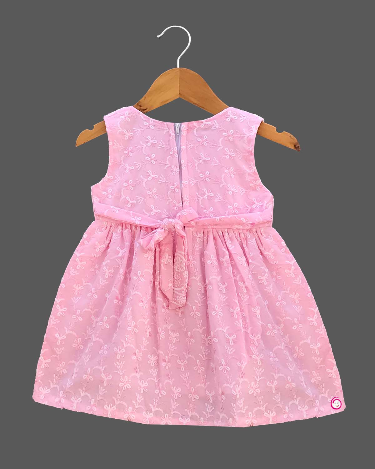 Girls sleeveless casual frock - Baby Pink