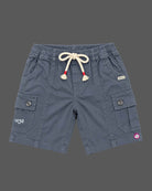 indo western dress for boys leaf-print short-sleeve shirt and utility cargo shorts set