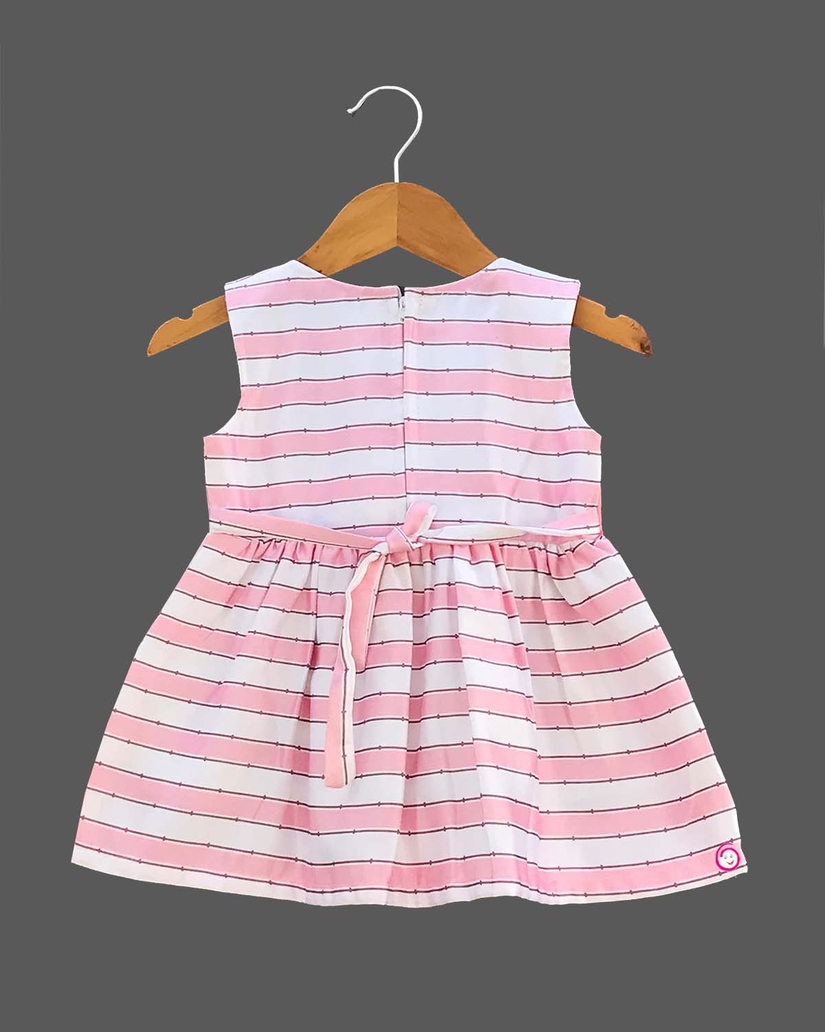 Girls floral printed casual frock - Pastel Red