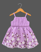 Silk frocks for baby girl with floral embroidery and tiered jacket