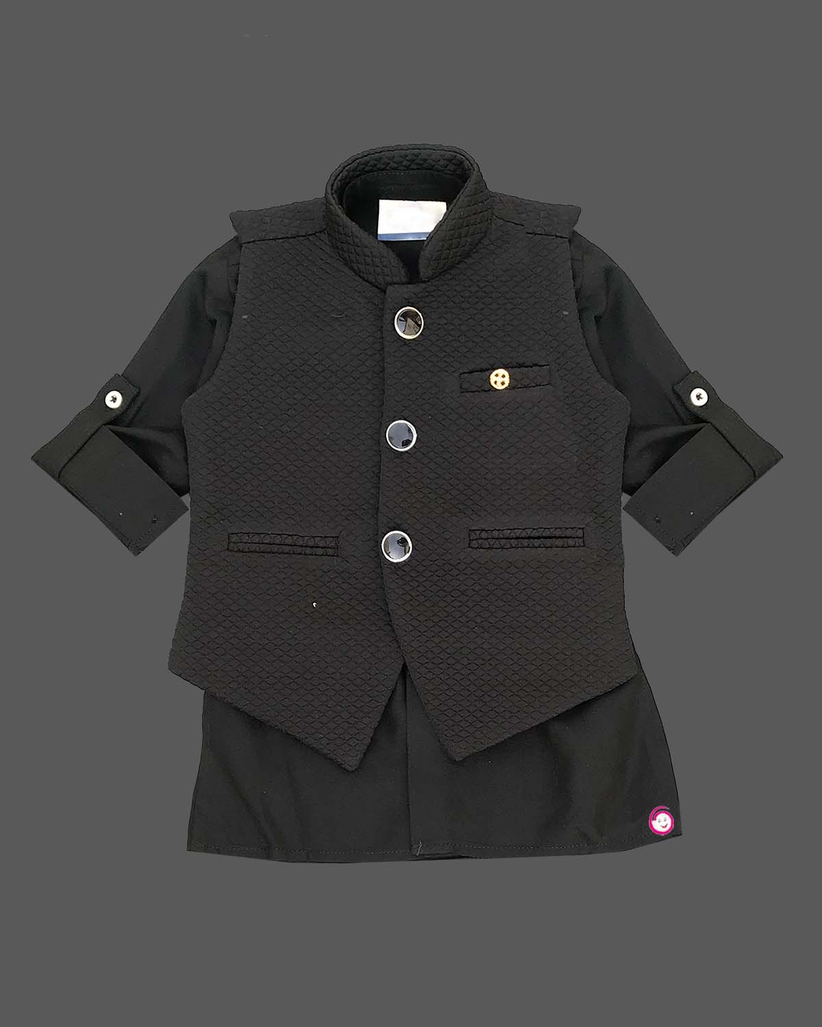 Boys elegant design modi suit - Black
