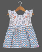 Girls floral design casual frock - Orange