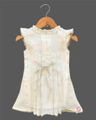 Toddler embellished infants frock and children western wear dress with frill sleeve for birthday party