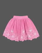 Baby girl lehenga featuring floral embroidered scalloped hem top and flared skirt