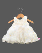 toddler net party frock with sequin bow detail