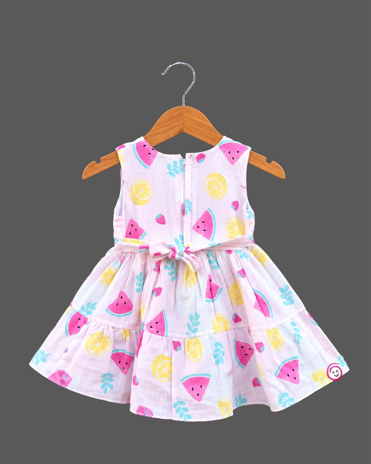 toddler fruit print cotton frock sleeveless casual party dress