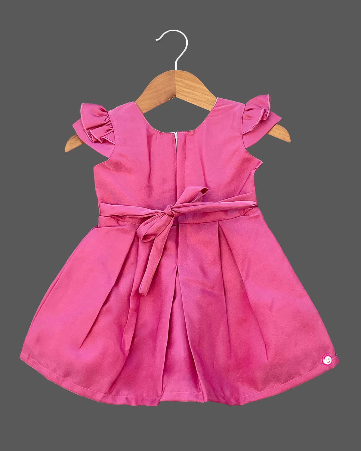 Girls elegant design casual frock - Rose Pink