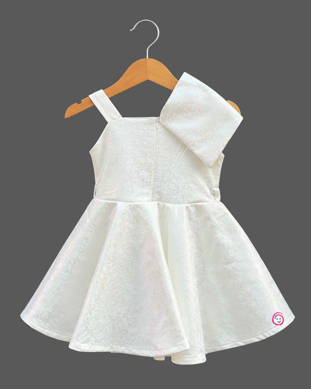Toddler jacquard bow one-shoulder dress for birthday party and festive celebration