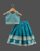 Girls printed with sequin ethnic choli - Ramar Blue