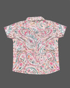 Boy baby paisley printed cotton short sleeve shirt with button closures for casual vacation wear