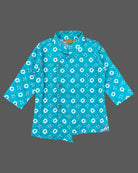 Baby boys bandhani printed angrakha kurta with elasticated dhoti pants and matching velcro booties set.