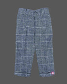 Toddler indo western dress for boys featuring a check waistcoat, crisp shirt, and matching pant