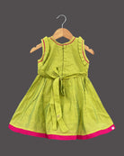 Girls printed traditional frock - Lime Green