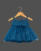 Girls floral applique with partywear frock - Ariel Blue