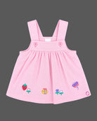 Toddler pinafore dress with cap sleeve printed t-shirt set for casual wear