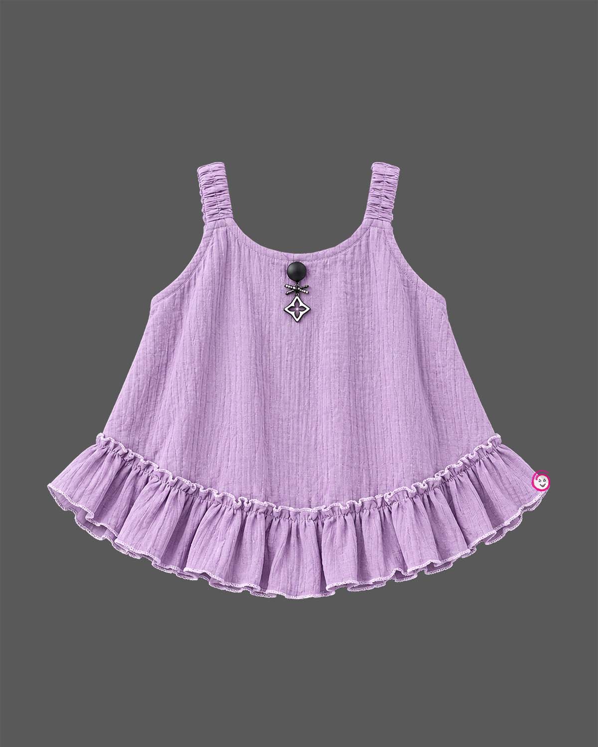 Toddler Ruffled Cotton Top sleeveless flared summer wear outfit for girls