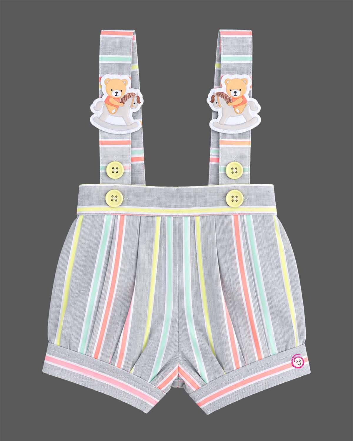 Little gentleman suspender suit with bow t-shirt for birthday party wear