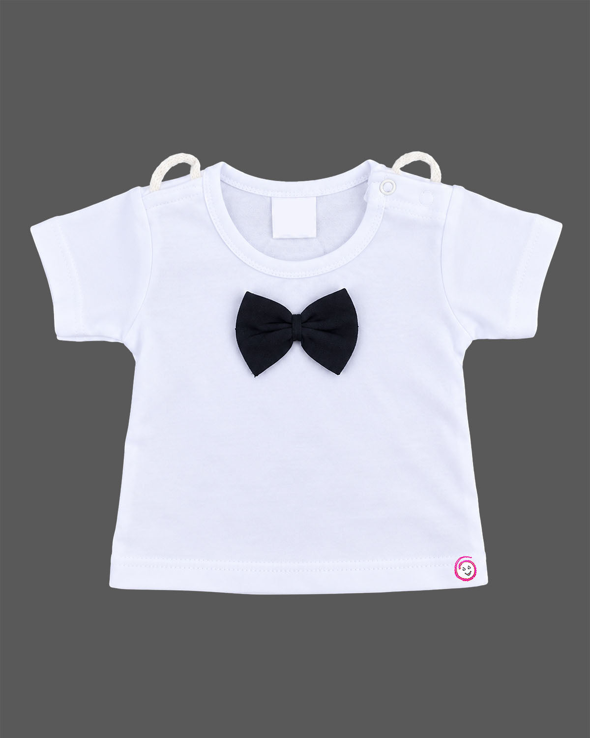 Infant dungaree set with bow tie t-shirt and suspender shorts for baby boys party wear