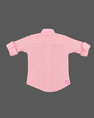 Toddler boys light pink pure cotton full sleeve shirt with button down collar