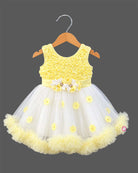 toddler floral net frock sleeveless children party wear dress