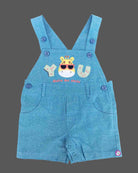 Cute graphic printed t-shirt and overall dungaree shorts set for young boys casual play