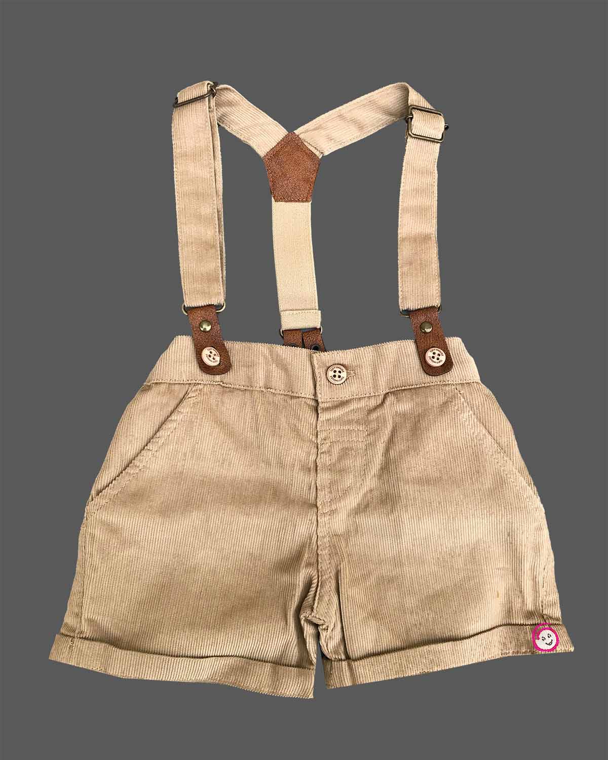 Dapper printed  T Shirt bowtie and suspender shorts outfit for young boys party wear