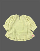 toddler cotton top with floral lace applique details for casual wear