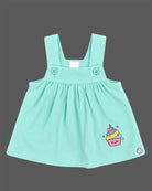 Baby girl printed cotton pinafore dress set with inner top for party wear