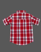 Boys plaid button-down woven shirt with rolled sleeves for party wear for boys