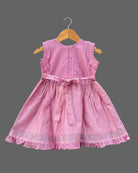 Girls frill sleeve with traditional frock - Rose Pink