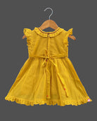 Girls frill sleeve with traditional frock  - Mustard