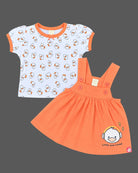 infant pinafore dress set with printed inner tshirt baby clothes for girls