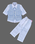 Boy full sleeve with waistcoat set - Blue