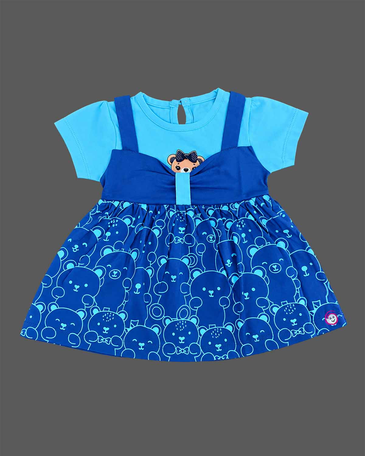 Infants frock with cute printed design for casual wear and daily outings