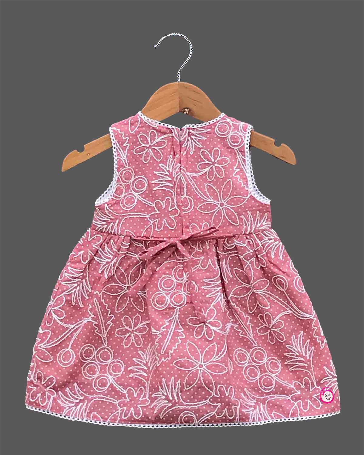 Baby girl printed cotton frock with bow detail for casual playdates