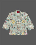 Boys sherwani featuring floral embroidered with pant for festive weddings