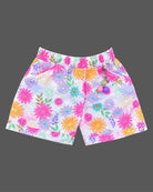 Girls embroidered cotton floral top with flutter sleeves paired with matching elasticated shorts for casual outings