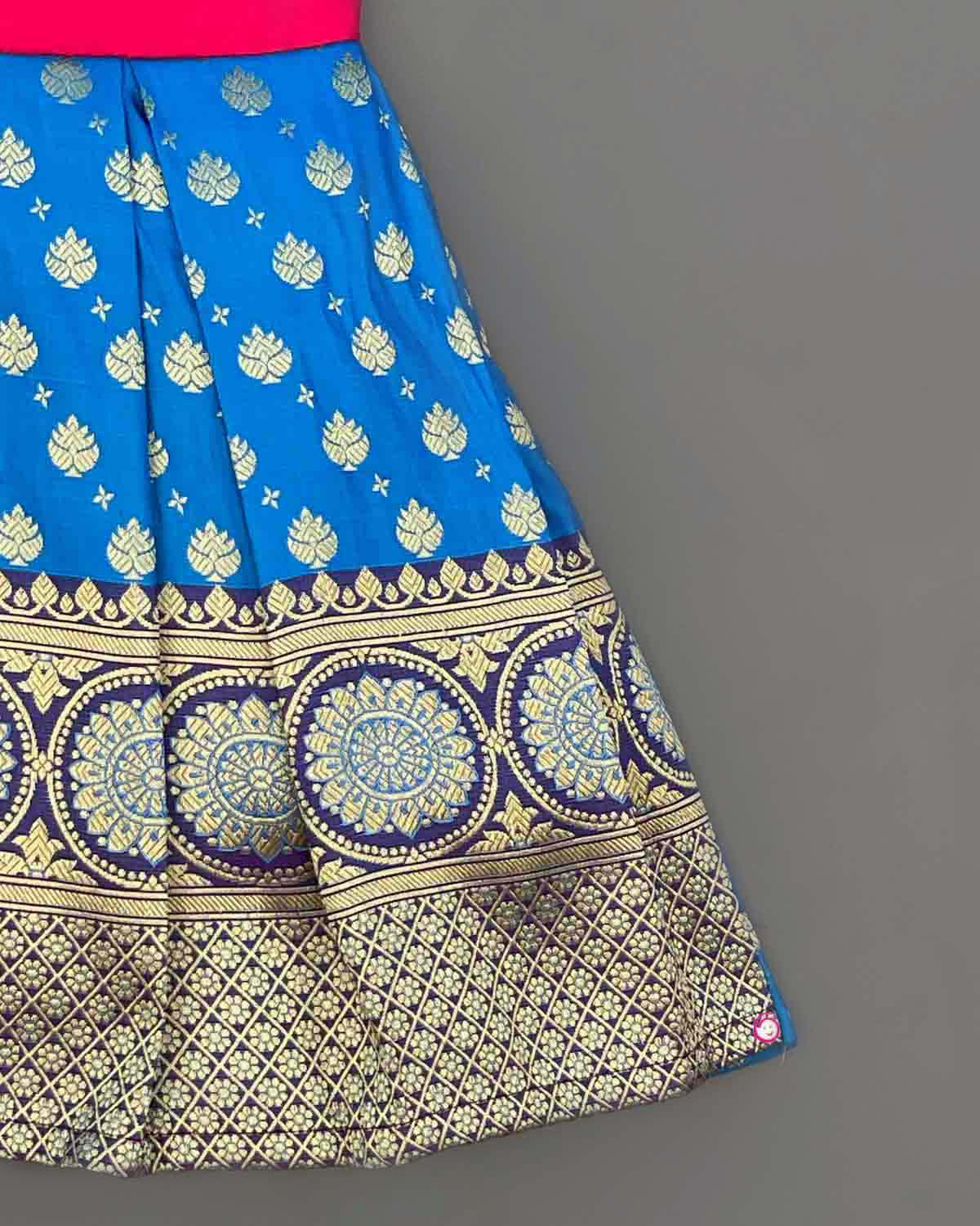 Girls aari traditional design traditional frock - Blue
