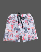 Baby boy printed cotton short sleeve button-down shirt and drawstring shorts set for kids everyday playwear