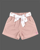 Baby girl clothes printed strap top with chest bows and belted shorts set