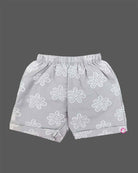 Printed short-sleeve collared shirt and elasticized shorts clothing set for young boys