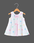 Toddler Heart Printed Cotton Frock for Casual Outing and Playdate
