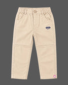 Boys collared button-down shirt and pant set serving as an indo western dress for boys with embroidered motifs.