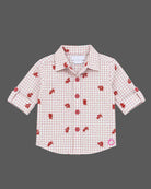 Toddler checked shirt with roll-up sleeves paired with utility cargo trousers for party wear for boys.